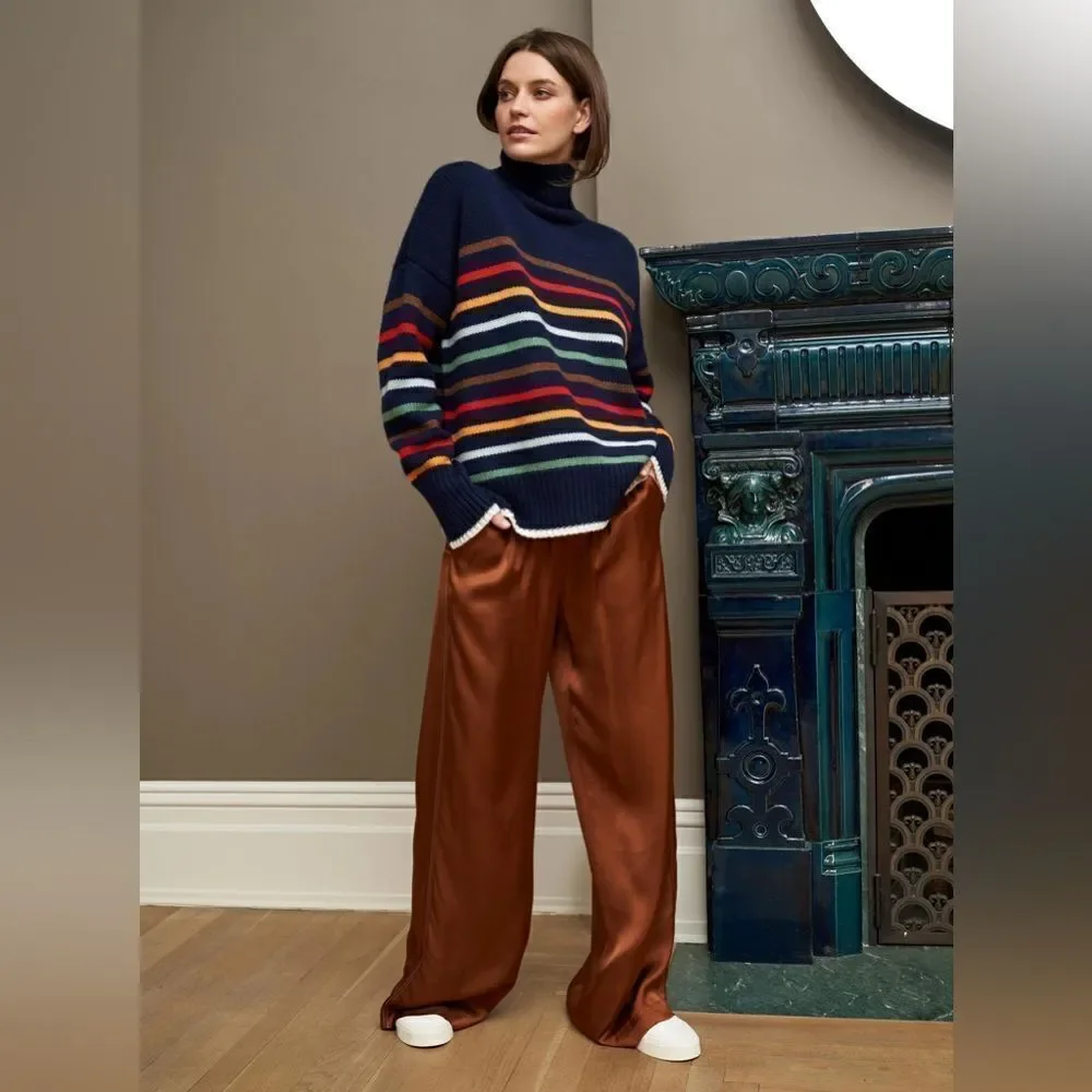 La Ligne Marin Turtleneck Sweater Navy‎ Multi-Color Stripe sz XS - Picture 5 of 7